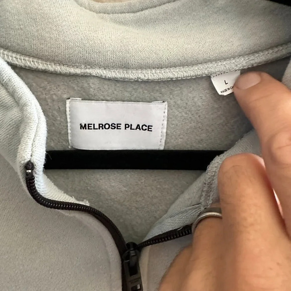 Melrose Place Light Green Montana Quarter Zip Sweatshirt Size Large - Picture 6 of 7